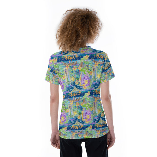 Lantern Festival Glow - Women's Short Sleeve V-Neck T-Shirt