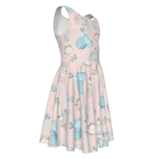 Pastel Midnight Magic- Kid's Sleeveless Skater Dress
