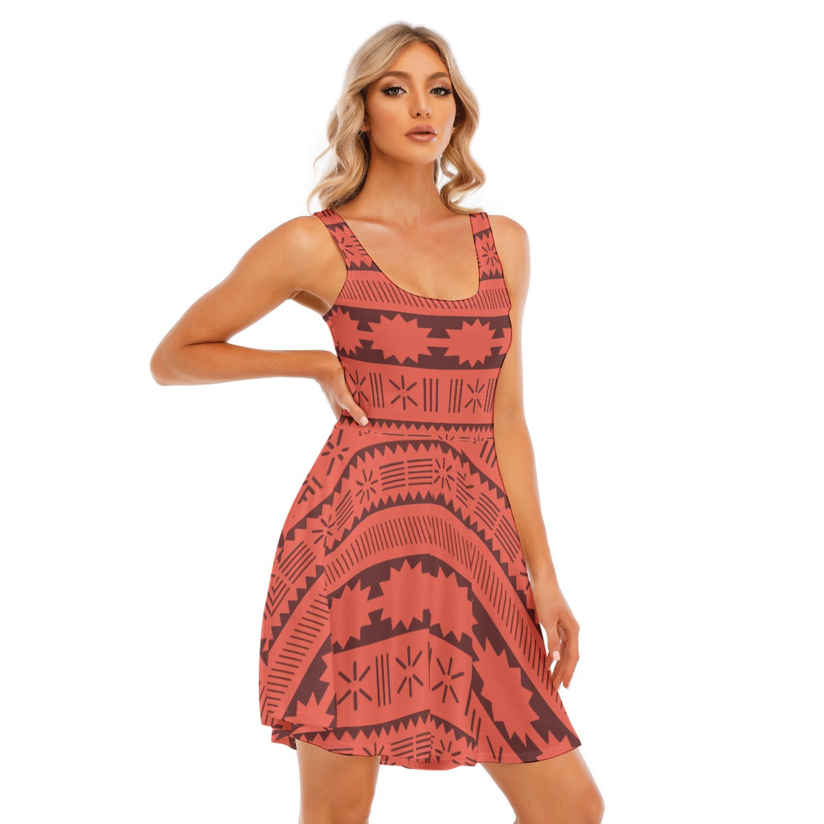 Island Tribal Patterns - Women's Sleeveless Pocket Skater Dress