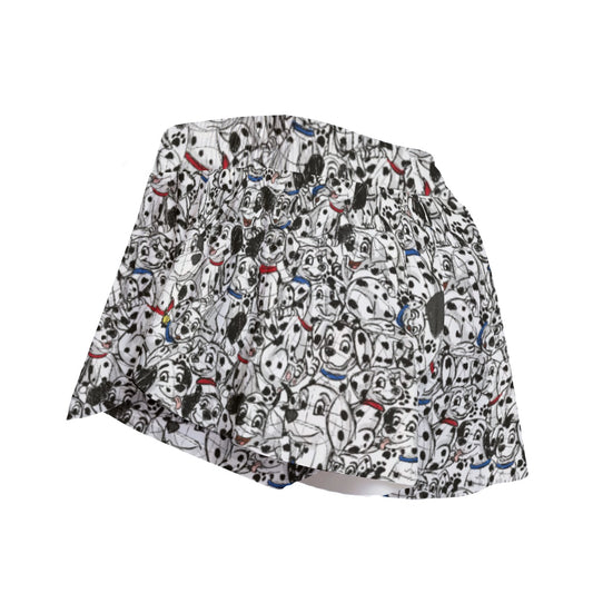 Sketchy Spotted Puppies - Women's Flowy Pocket Shorts