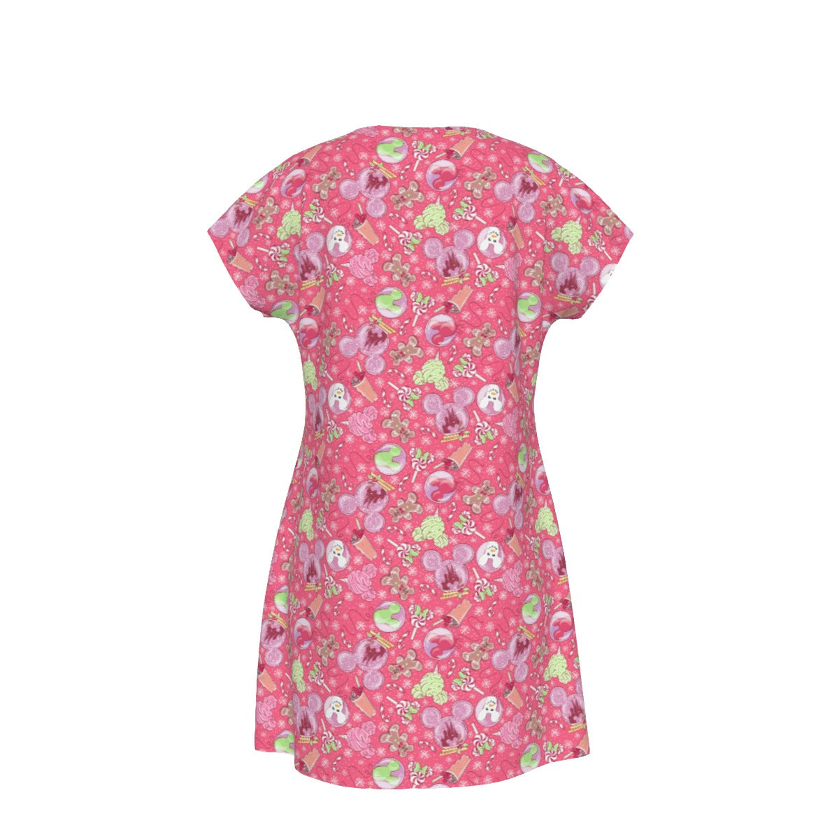 Winter Mouse Snacks & Balloons - Women's T-Shirt Dress