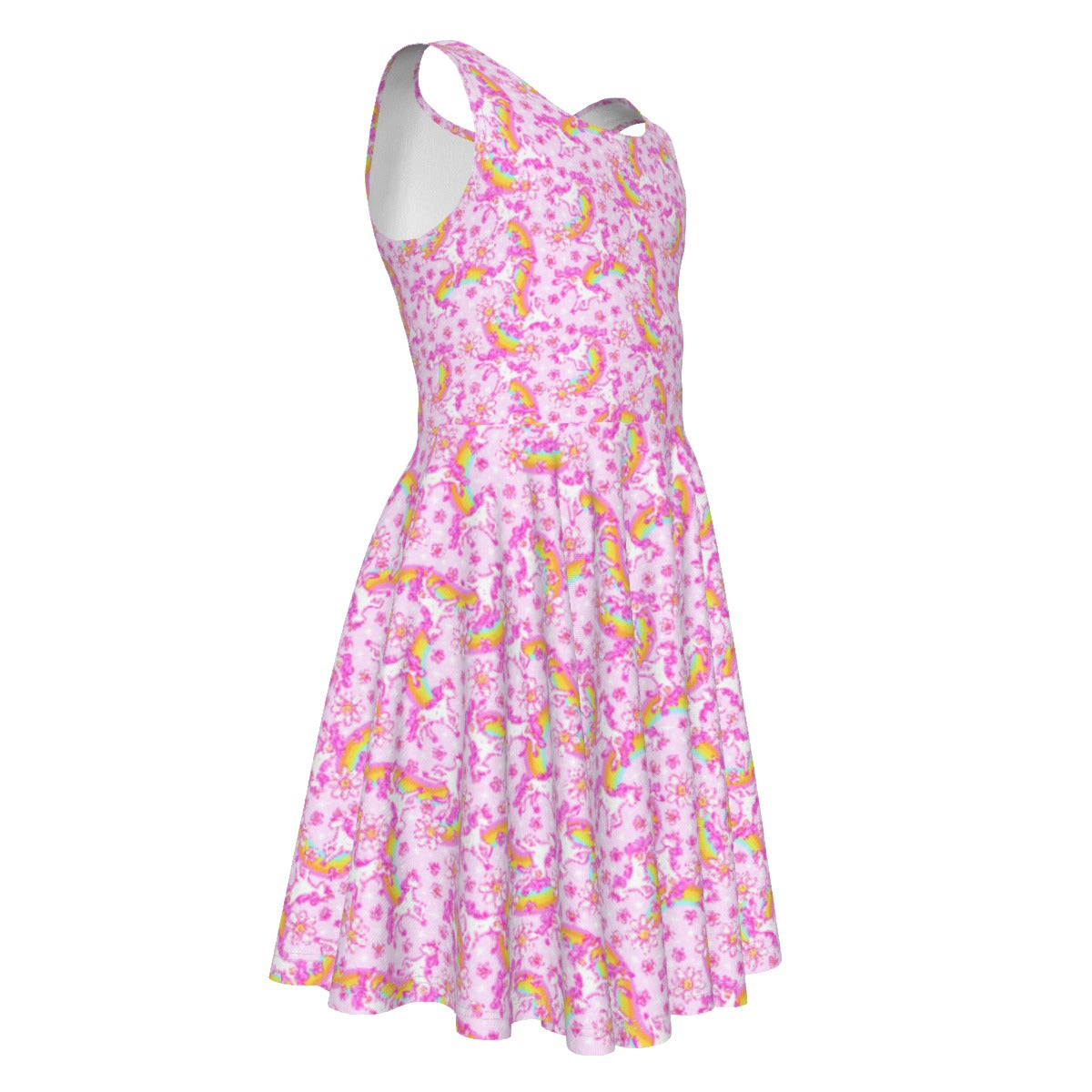 Unicorn Rainbows - Kid's Sleeveless Skater Dress
