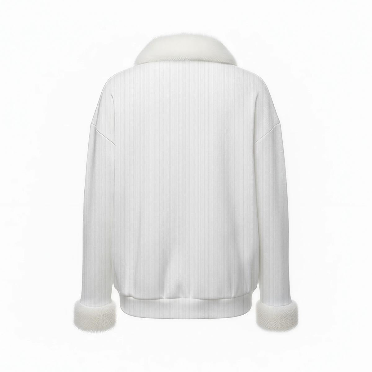 Pick Any Print from our Shop - Women's Faux Fur V-Neck Sweater