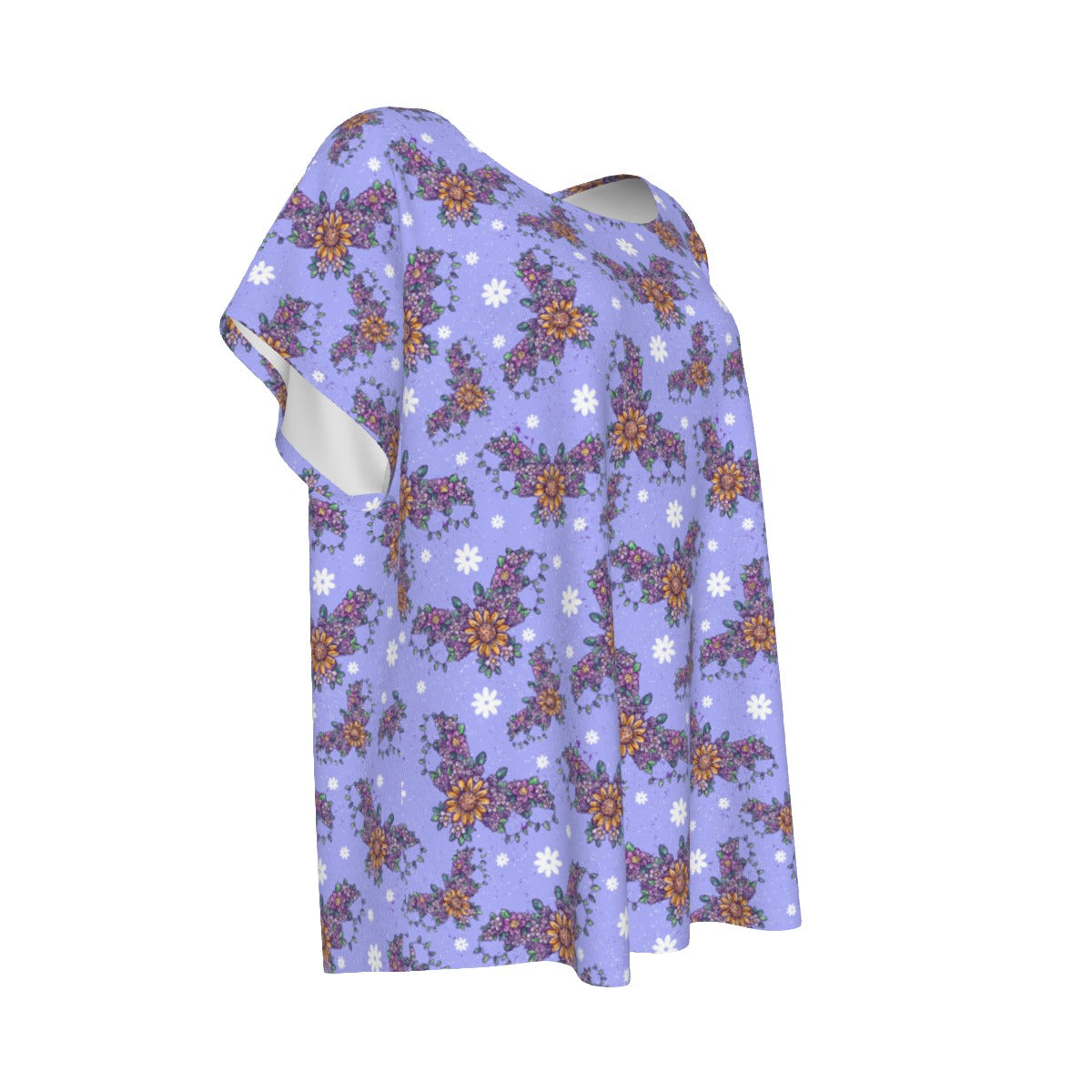 Blooming Bats - Women’s Relaxed Fit Scoop Tee