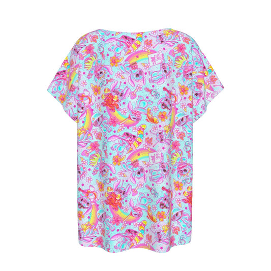 Neon Rainbow Mischief - Women’s Relaxed Fit Scoop Tee