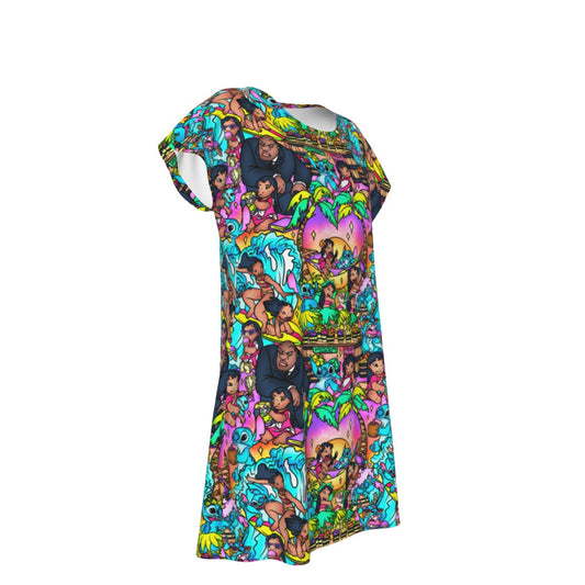 Ohana Island Storybook Scenes - Women's T-Shirt Dress