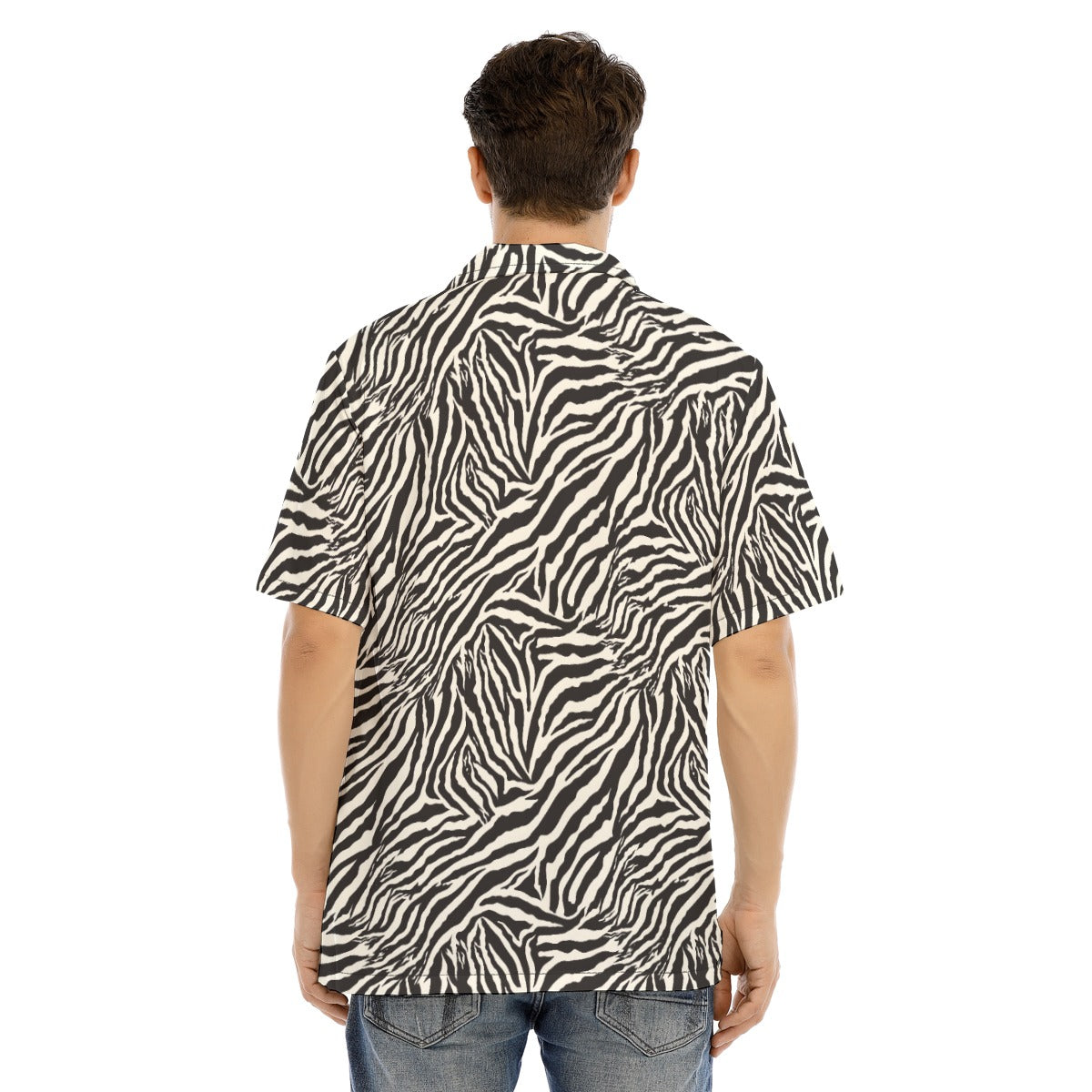 Animal Print - Zebra - Men's Hawaiian Button Up Shirt