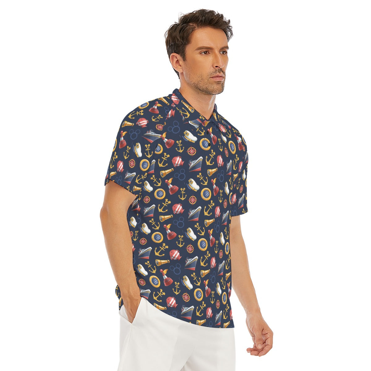 Mouse Ear Nautical Icons - Men's Polo Shirt