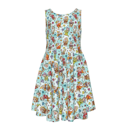 Seven Helpers Sketch - Kid's Sleeveless Skater Dress