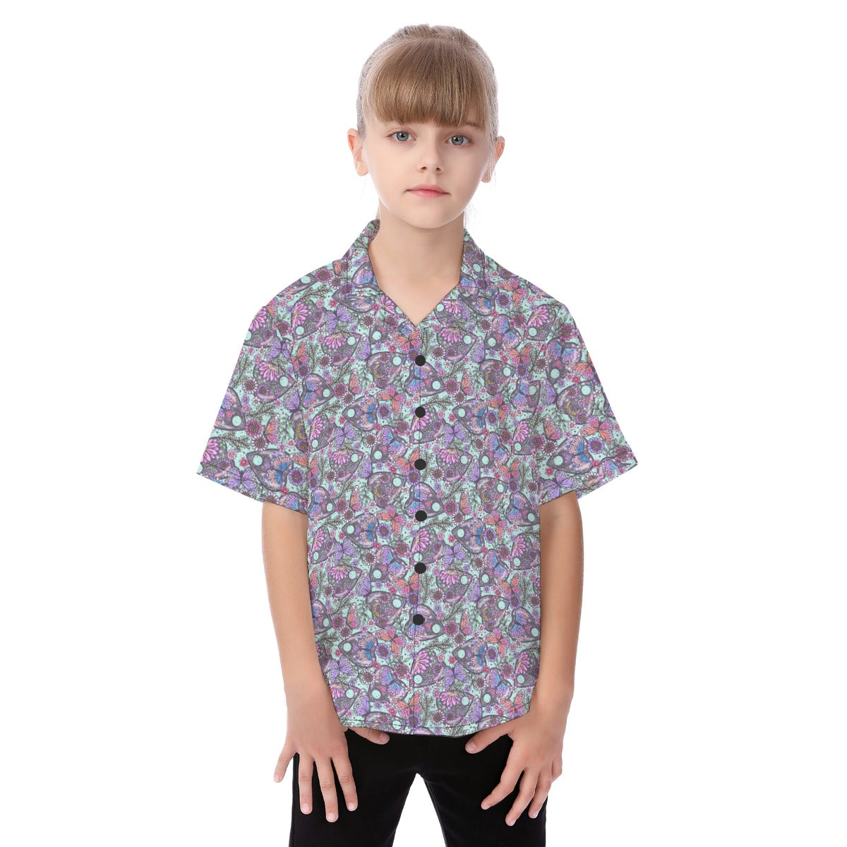 Butterfly Planchettes - Kid's Hawaiian Button Up Shirt