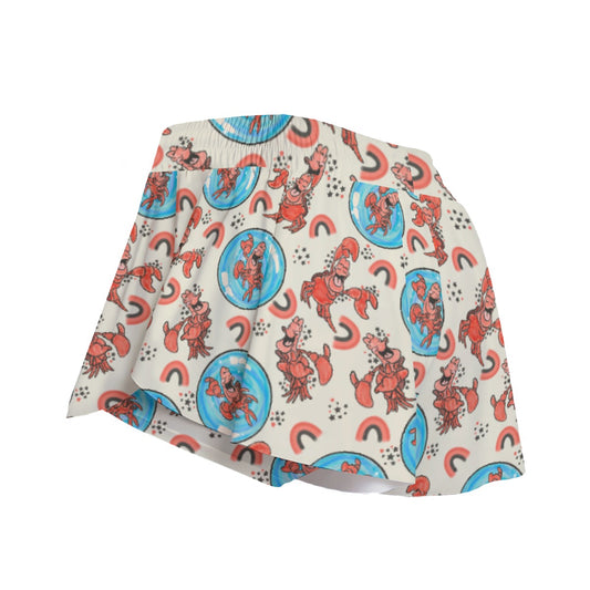Joyful Crab by the Sea - Women's Flowy Pocket Shorts