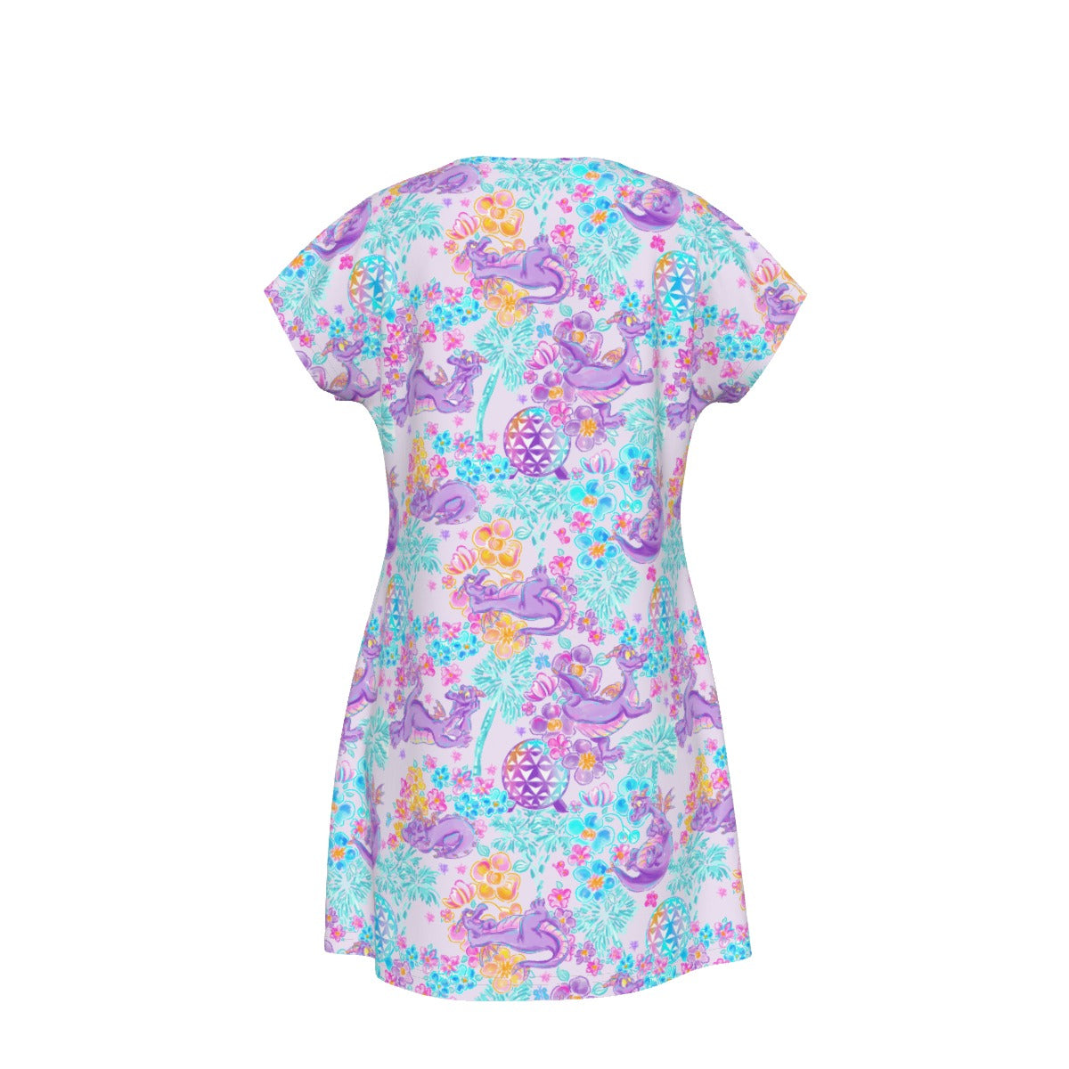 Purple Dragon Flower Power - Women's T-Shirt Dress