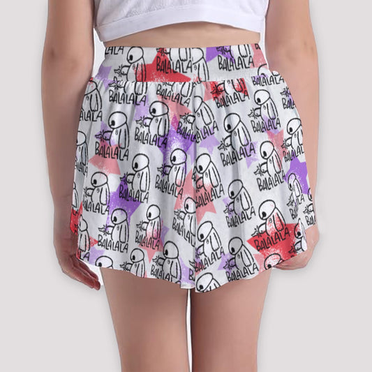 White Robot Balala - Girls’ Flowy Pocket Shorts