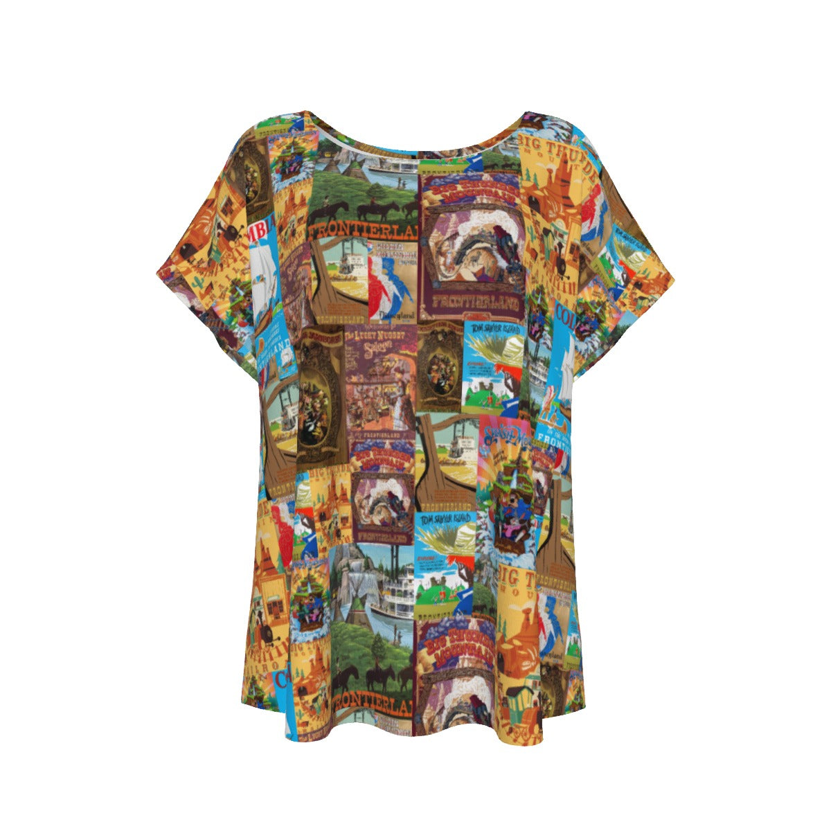 Vintage Frontier Ride Posters - Women’s Relaxed Fit Scoop Tee