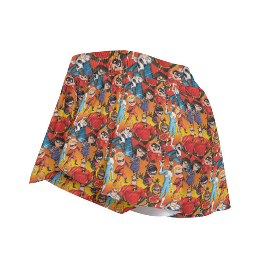 Super Squad Sketched - Women's Flowy Pocket Shorts