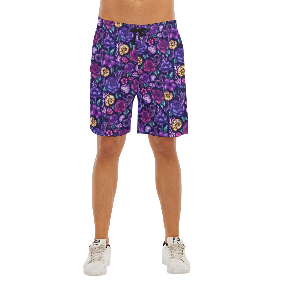 Fairytale Florals – Dark Sea Witch - Men’s Pocket Beach Shorts