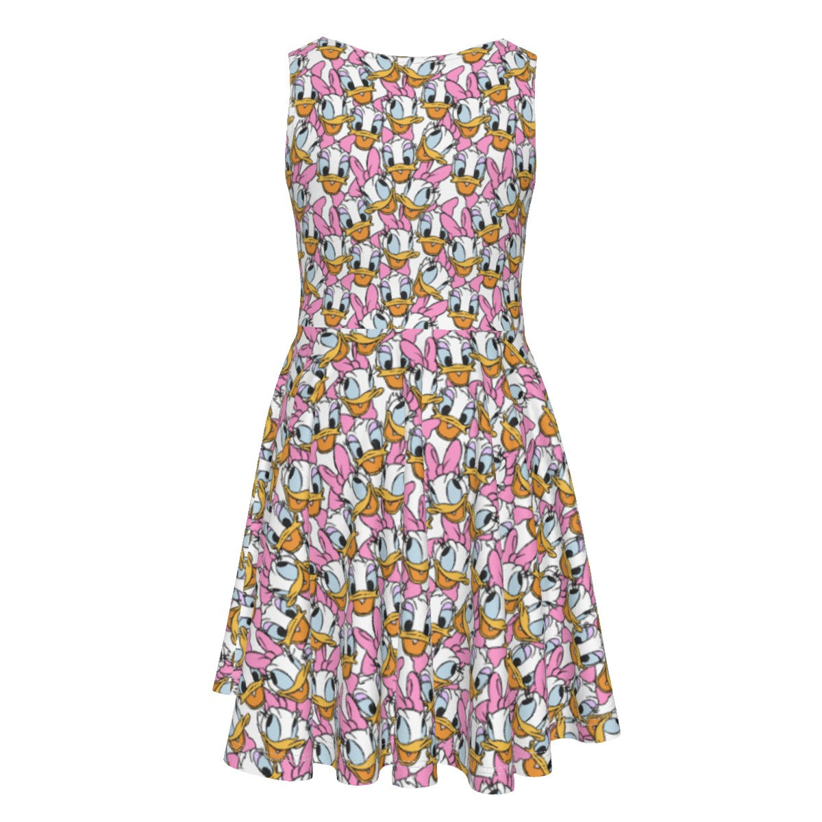 Many Faces of Sassy Duck - Kid's Sleeveless Skater Dress