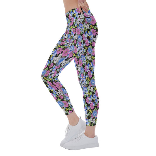 Garden Whimsy - Vintage Mouse Romancennie - Women's Yoga Leggings