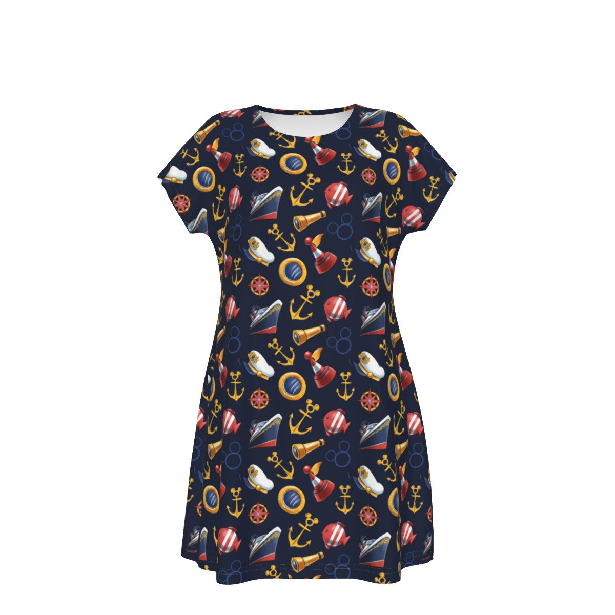 Mouse Ear Nautical Icons - Women's T-Shirt Dress