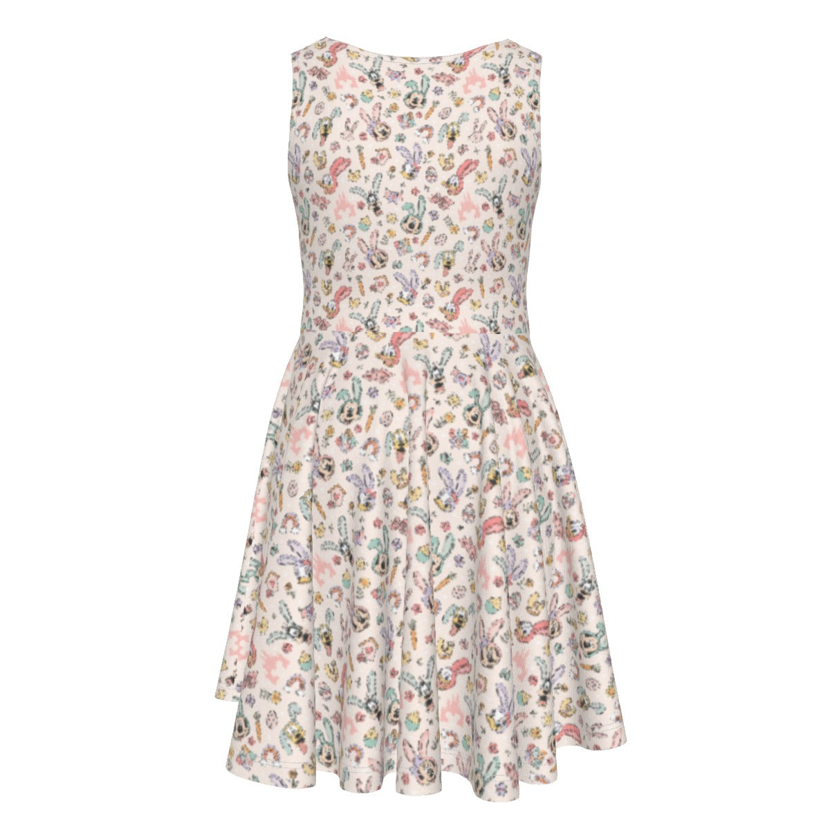 Springtime Friends Celebration Fun - Kid's Sleeveless Skater Dress