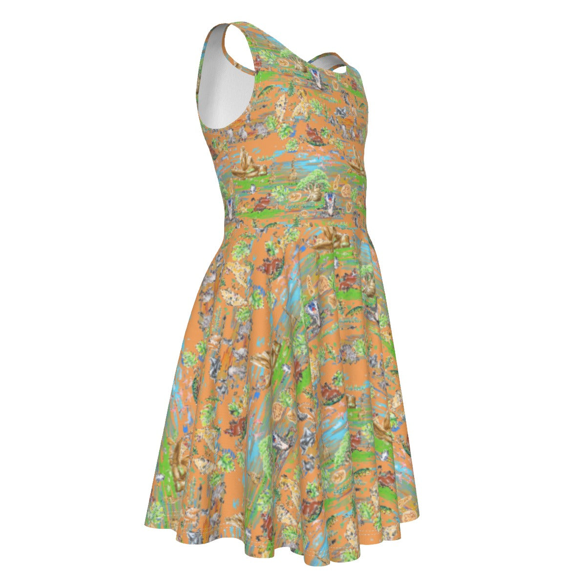 Savanna Sunset Stories - Kid's Sleeveless Skater Dress