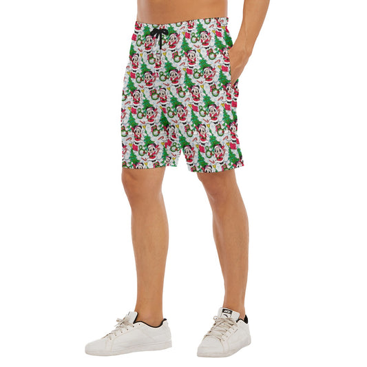 Santa Mouse with Sparkle - Men’s Pocket Beach Shorts