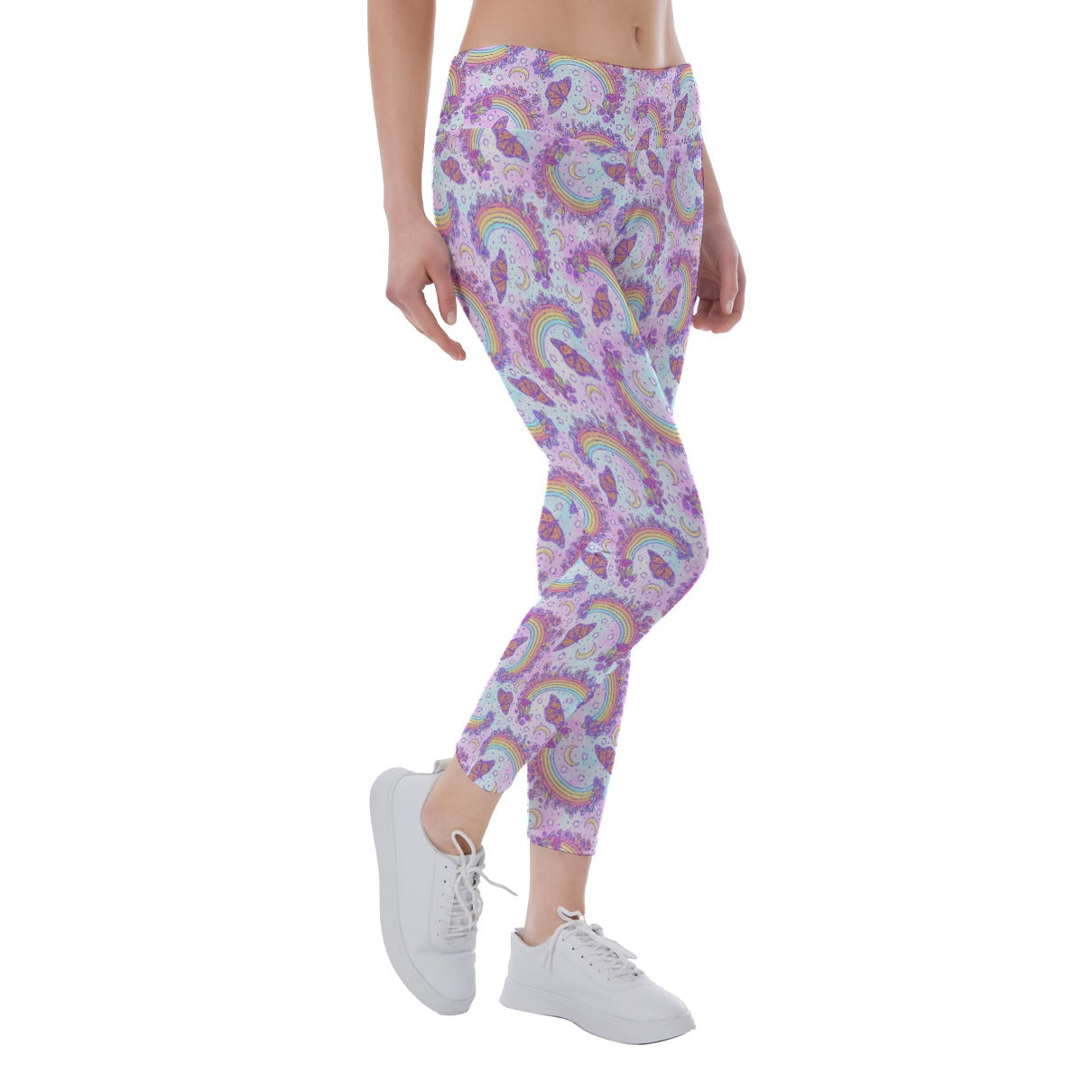 Monarch Butterflies & Rainbows - Women's Yoga Leggings