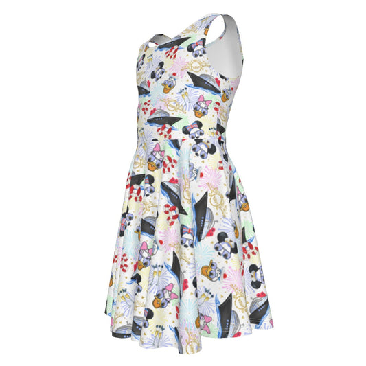 Wish Cruise Celebration - Kid's Sleeveless Skater Dress
