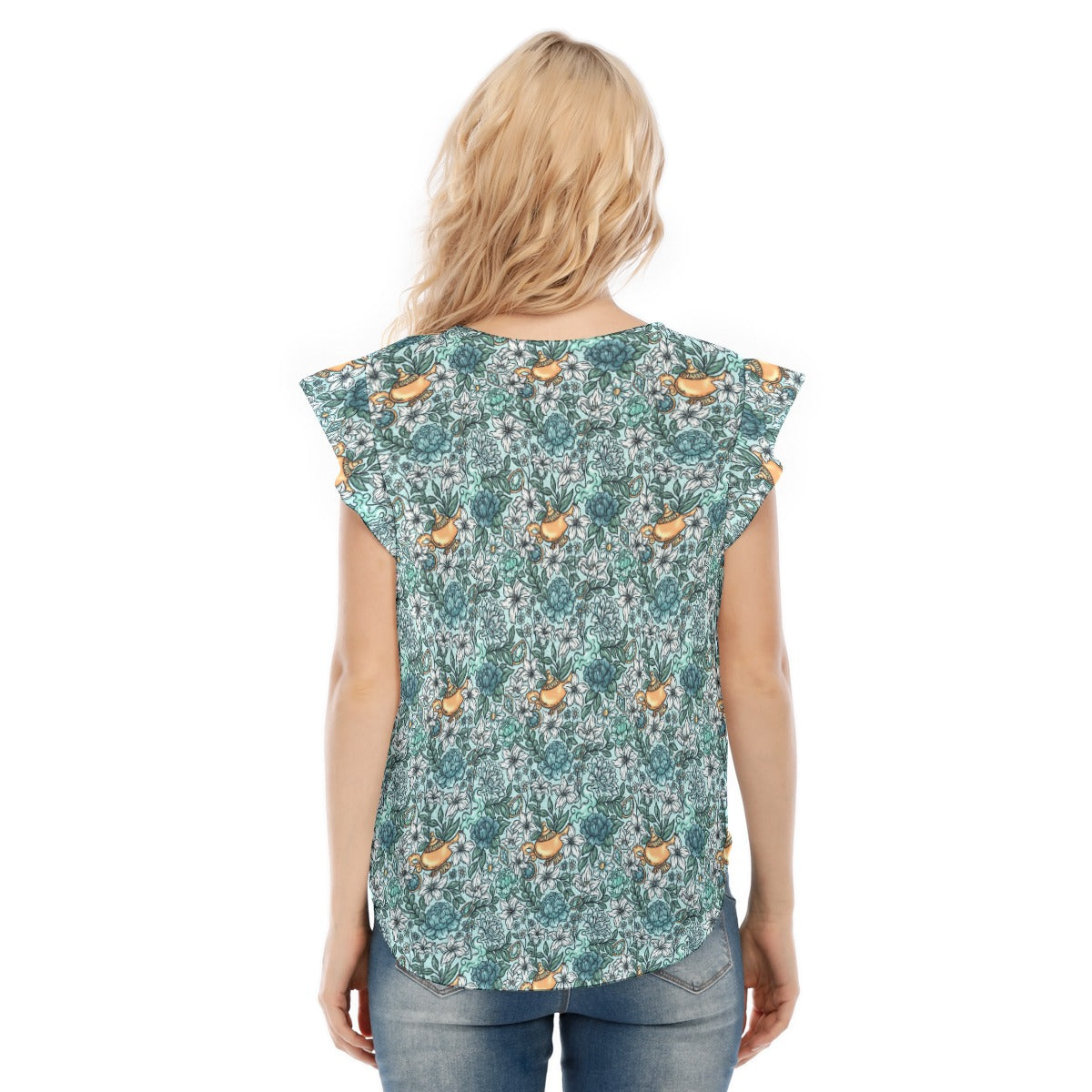Fairytale Florals - Arabian Princess - Women’s Flutter Sleeve Top