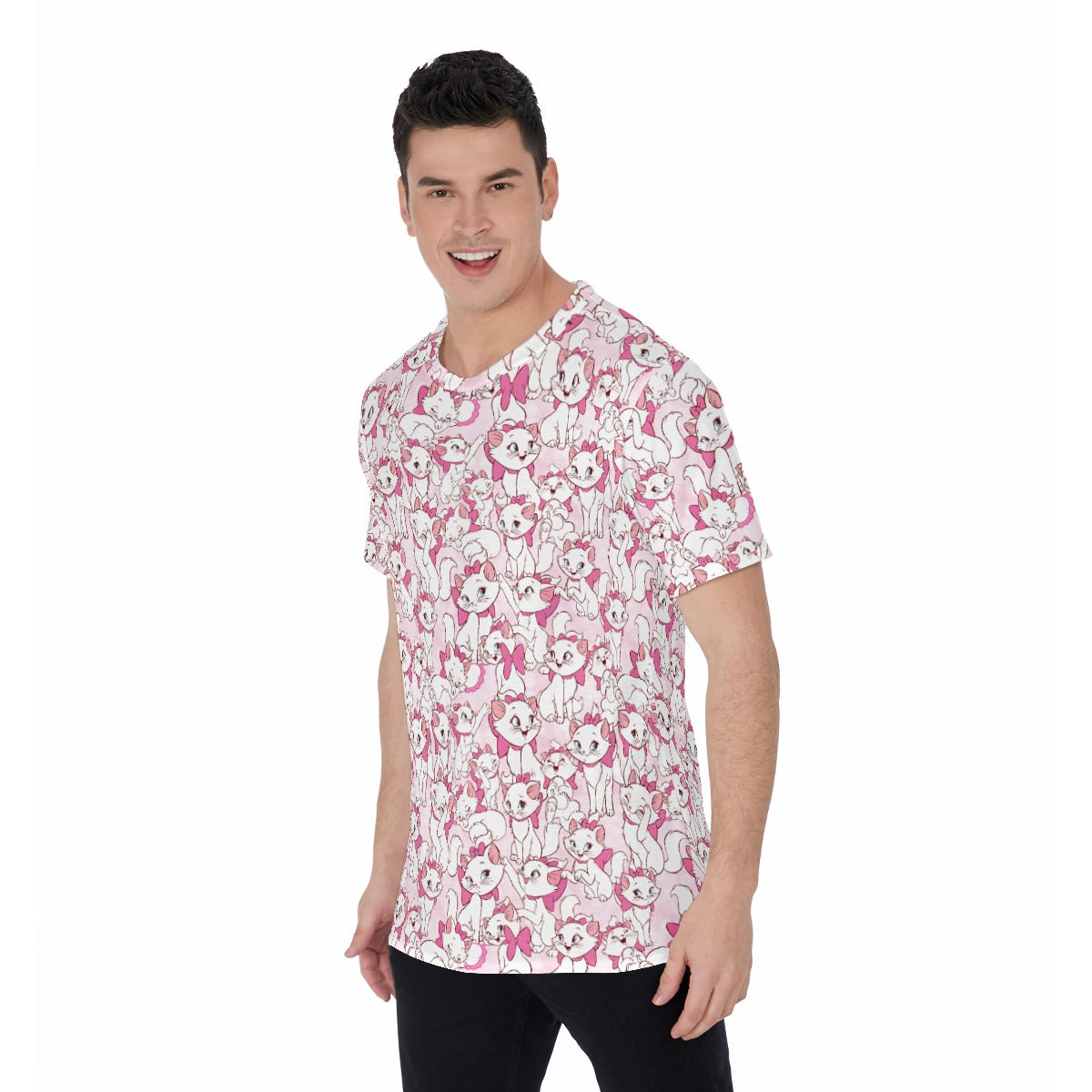 Sweet Kitten with Pink Bow - Men's Short Sleeve T-Shirt