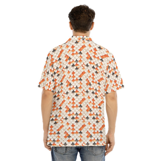 Animal Print - Koi Fish - Men's Hawaiian Button Up Shirt