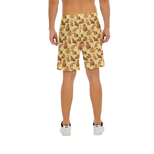 Capybara Love - Men’s Pocket Beach Shorts