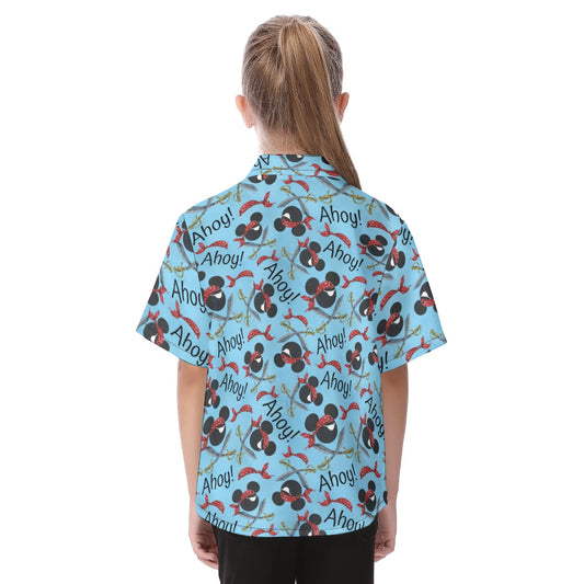 Pirate Mouse Ahoy! - Kid's Hawaiian Button Up Shirt