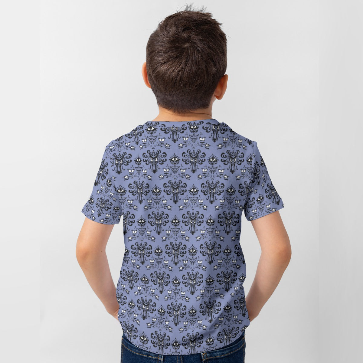 Spooky Mansion Wallpaper - Kid’s Short Sleeve T-Shirt
