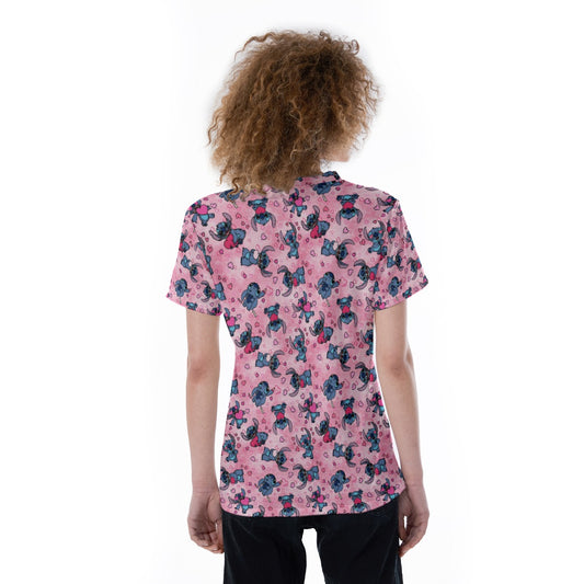 Valentine’s Mischief - Women's Short Sleeve V-Neck T-Shirt