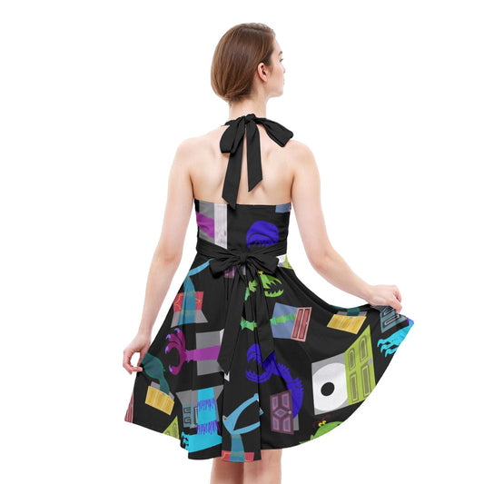 Monsters in Closets - Women's Halter Vintage Pocket Dress