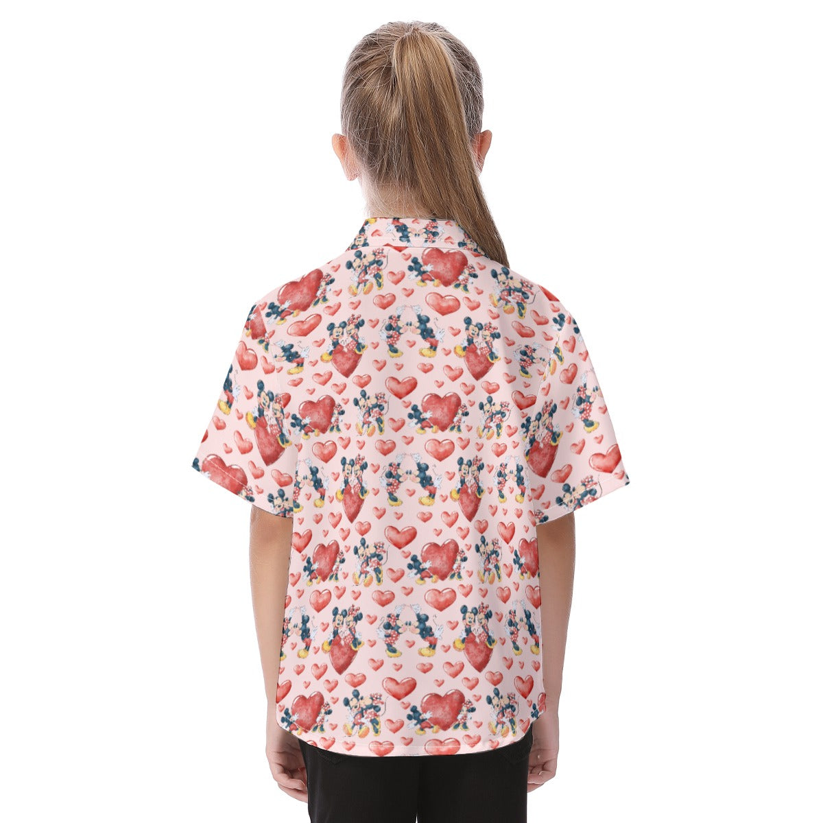 Valentine Mouse Couplennie - Kid's Hawaiian Button Up Shirt