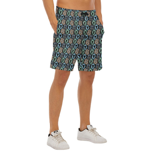 Starry Flight Silhouettesttes - Men’s Pocket Beach Shorts