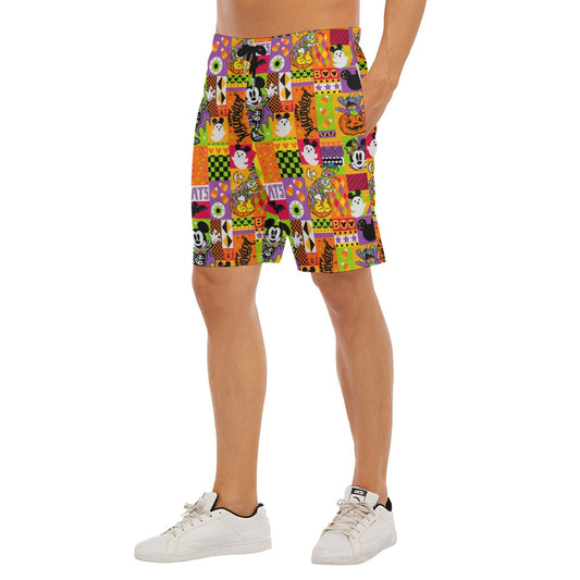 Spooky Patchwork Treats - Men’s Pocket Beach Shorts
