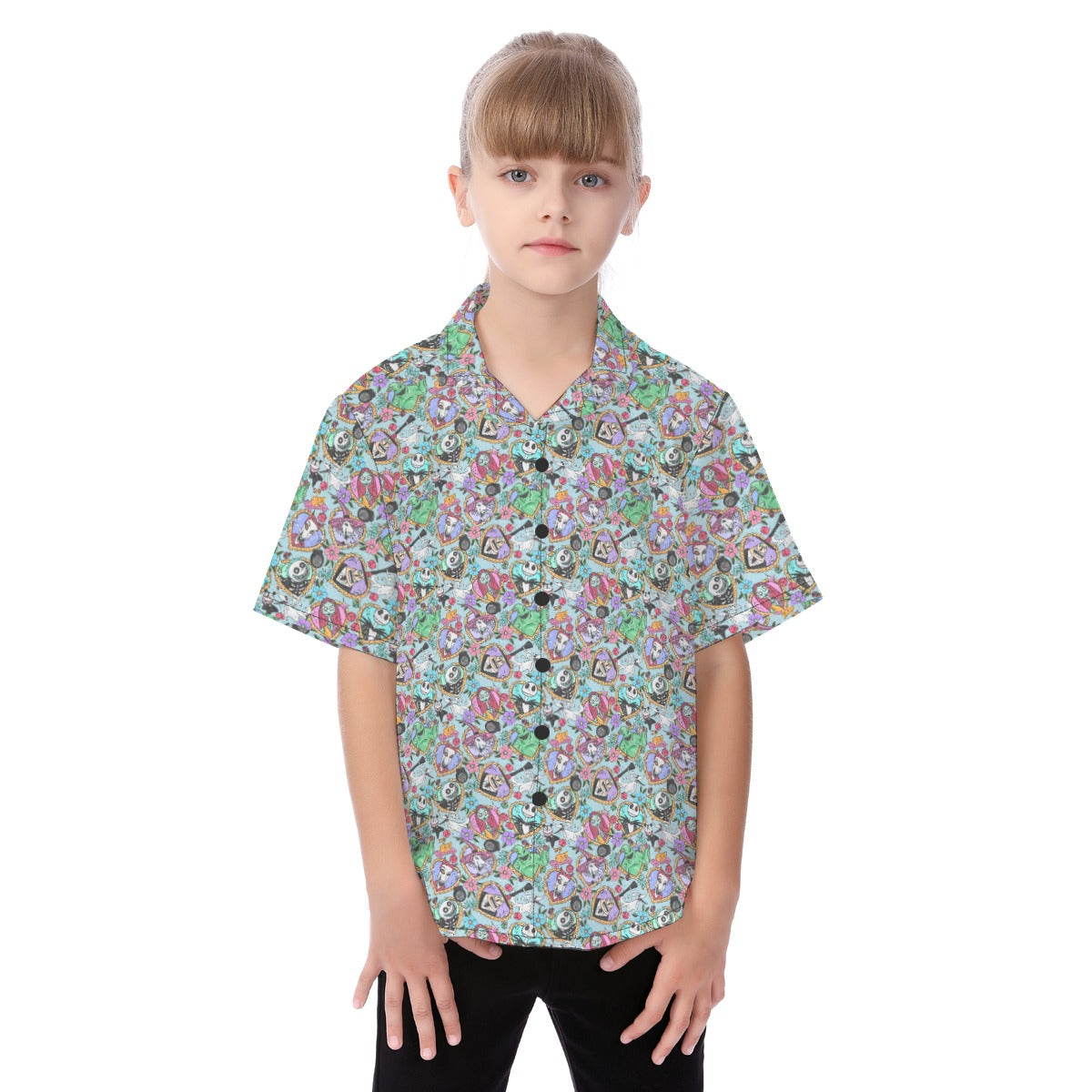 Tattoo Hearts Spooky Crew - Kid's Hawaiian Button Up Shirt