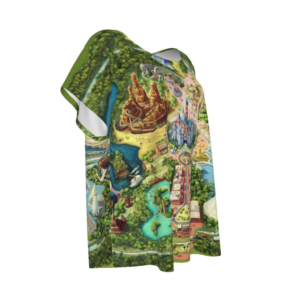 Colorful Theme Park Map - Women’s Relaxed Fit Scoop Tee