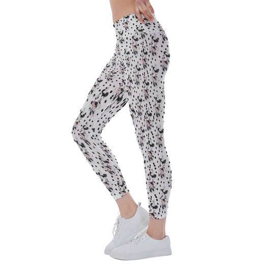 Sketch of Polka Dot Mouse - Women's Yoga Leggings