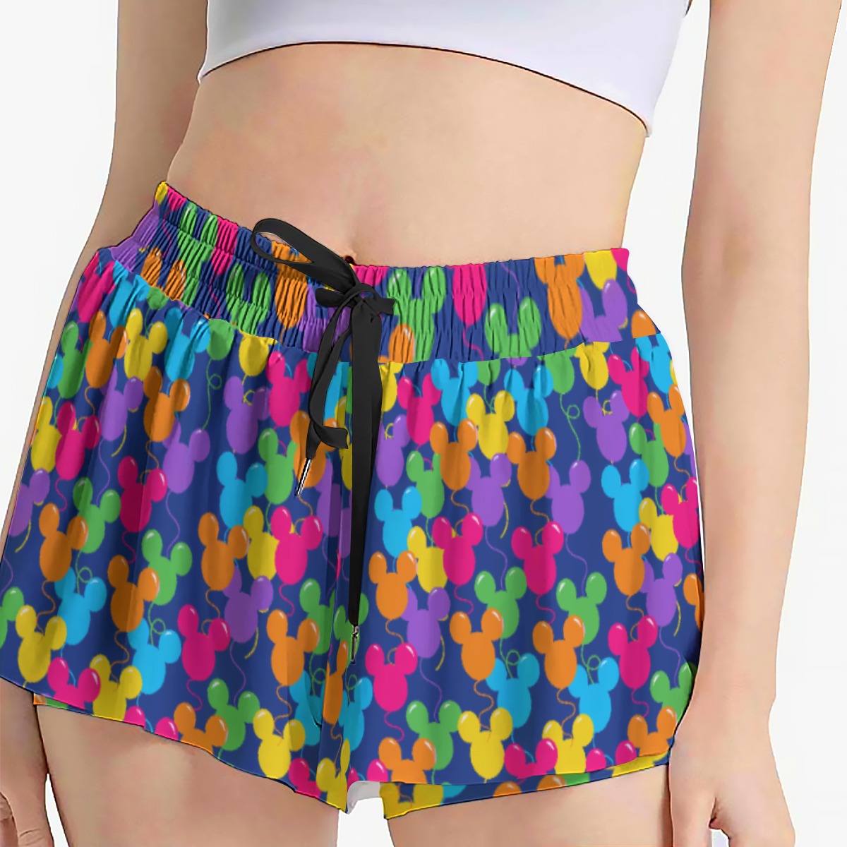 Bright Mouse Ear Balloons - Women's Flowy Pocket Shorts