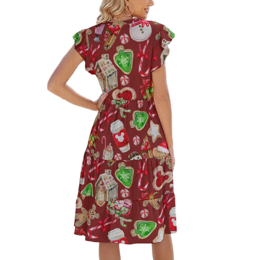 Christmas Snack Goals - Women's Tiered Pocket Midi Dress