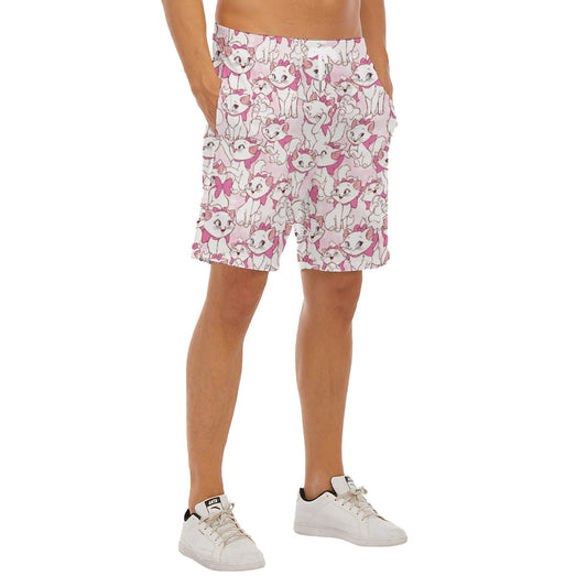 Sweet Kitten with Pink Bow - Men’s Pocket Beach Shorts