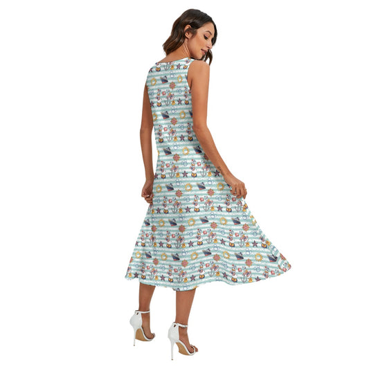 Sailor Duo on Deckaisy - Women’s Diagonal Pocket Midi Dress