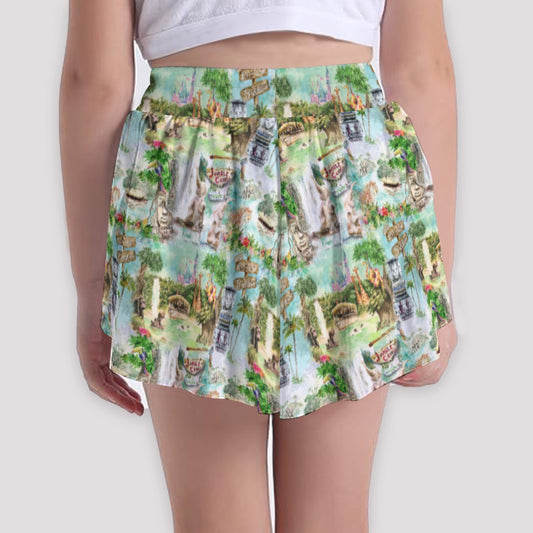 Jungle River Cruise - Girls’ Flowy Pocket Shorts