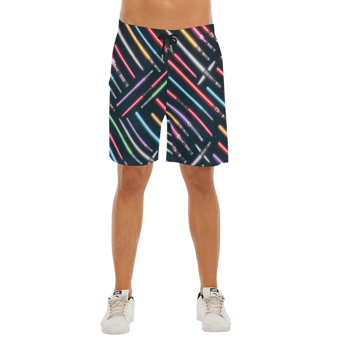 Vibrant Galaxy Sabers - Men’s Pocket Beach Shorts