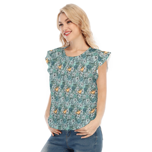 Fairytale Florals - Arabian Princess - Women’s Flutter Sleeve Top