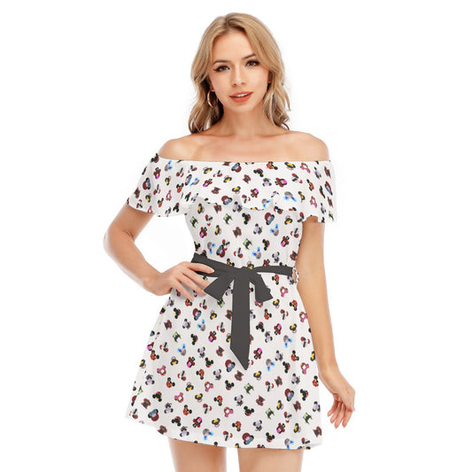 Wicked Mouse Ears - Women's Off-shoulder Ruffle Dress